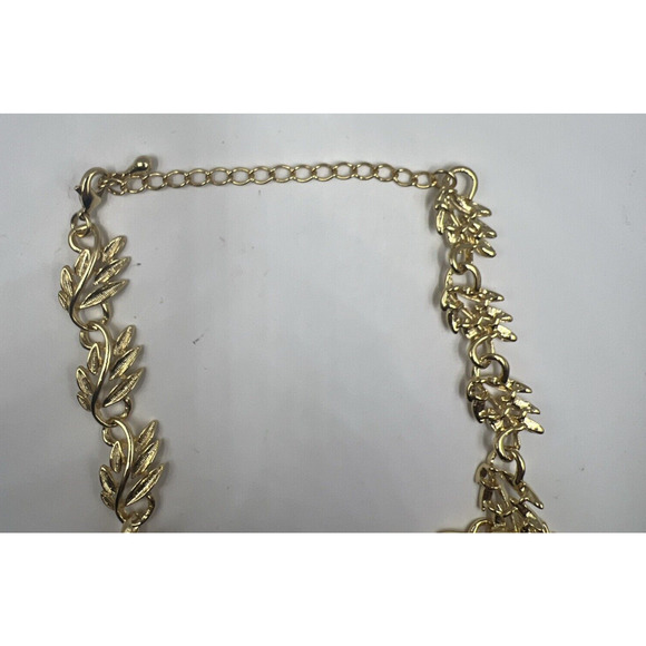 VINTAGE Limoges Set Gold Tone Filigree leaf Necklace Bracelet Clip‎ on Earrings - Picture 4 of 6